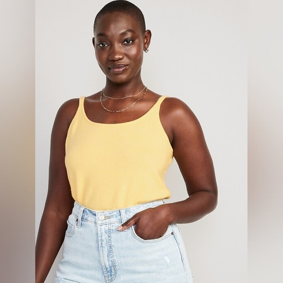 NWT Soft Yellow Knit Crop Top XL - Picture 1 of 10